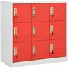 vidaXL Armoire à casiers Gris clair et rouge 90x45x92,5 cm Acier