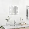 vidaXL Miroir mural avec lampes LED Carré Verre