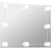 vidaXL Miroir mural sans cadre avec lampes LED Rectangulaire Verre