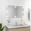 vidaXL Miroir mural sans cadre avec lampes LED Rectangulaire Verre