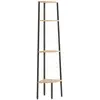 vidaXL Étagère d'angle 4 niveaux Marron clair et noir 45,5x31,5x150 cm