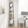 vidaXL Étagère d'angle 5 niveaux Marron clair et noir 45,5x31,5x180 cm