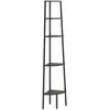vidaXL Étagère d'angle 5 niveaux Noir 45,5x31,5x180 cm