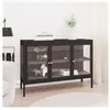 vidaXL Buffet Noir 105x35x70 cm Acier et verre