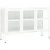 vidaXL Buffet Blanc 105x35x70 cm Acier et verre