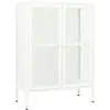 vidaXL Buffet Blanc 75x35x105 cm Acier et verre
