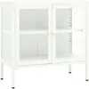 vidaXL Buffet Blanc 70x35x70 cm Acier et verre