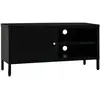vidaXL Meuble TV Noir 90x30x44 cm Acier et verre
