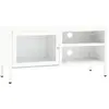 vidaXL Meuble TV Blanc 90x30x44 cm Acier et verre