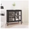 vidaXL Buffet Noir 70x35x70 cm Acier et verre