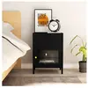 vidaXL Table de chevet Noir 40x30x54,5 cm Acier et verre