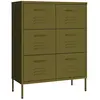 vidaXL Armoire à tiroirs Vert olive 80x35x101,5 cm Acier