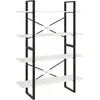 vidaXL Bibliothèque à 4 niveaux blanc 100x30x140 cm bois d'ingénierie