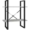 vidaXL Bibliothèque à 2 niveaux Gris béton 60x30x70 cm bois ingénierie