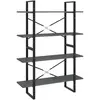 vidaXL Bibliothèque à 4 niveaux Gris 100x30x140 cm Bois de pin massif