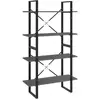 vidaXL Bibliothèque à 4 niveaux Gris 80x30x140 cm Bois de pin massif