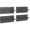vidaXL Étagères murales 4 pcs Gris brillant 40x11,5x18 cm