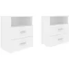 vidaXL Tables de chevet 2 pcs Blanc 50x32x60 cm