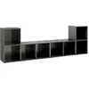 vidaXL Meubles TV 4 pcs Gris brillant 72x35x36,5 cm Bois d'ingénierie