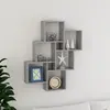 vidaXL Étagère murale cube Gris béton 78x15x93 cm Bois d’ingénierie