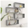 vidaXL Étagères cube murales 4 pcs Gris béton 60x15x23 cm Aggloméré