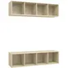 vidaXL Vidaxl Meubles Tv Muraux 2 Pcs Chêne Sonoma Bois D'ingénierie