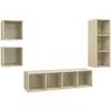 Ensemble de meuble tv 4 pcs Chêne sonoma Aggloméré Vidaxl Chêne sonoma