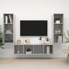 vidaXL Ensemble de meuble TV 3 pcs Gris béton Bois d'ingénierie