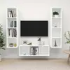 vidaXL Ensemble de meuble TV 3 pcs Blanc Bois d'ingénierie