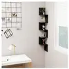 vidaXL Étagère d'angle murale Noir 20x20x127,5 cm Bois d’ingénierie