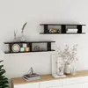 vidaXL Vidaxl Étagères Murales 2 Pcs Noir 105x18x20 Cm Bois D'ingénierie