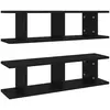 vidaXL Vidaxl Etagères Murales 2 Pcs Noir 78x18x20 Cm Aggloméré