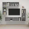vidaXL Ensemble de meubles TV 4 pcs Gris béton Bois d'ingénierie