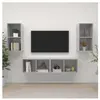 vidaXL Meubles TV muraux 4 pcs Gris béton Aggloméré