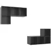 Meubles tv muraux 4 pcs Gris brillant Aggloméré Vidaxl High gloss grey