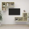 vidaXL Meubles TV muraux 4 pcs Chêne sonoma Bois d'ingénierie