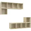 Ensemble de meuble tv 4 pcs Chêne sonoma Aggloméré Vidaxl Chêne sonoma