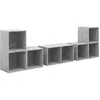 vidaXL Vidaxl Ensemble De Meubles Tv 6 Pcs Gris Béton Bois D'ingénierie