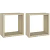 vidaXL Étagères cube murales 2 pcs Chêne sonoma 30x15x30 cm