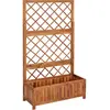 vidaXL Lit surélevé avec treillis 85x38x150 cm Bois massif d'acacia