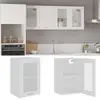 Armoire en verre suspendue Blanc 40x31x60 cm Bois d'ingénierie Vidaxl