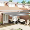 vidaXL Auvent Blanc 4,5 × 3,5 m Métal