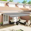vidaXL Auvent Manuel Blanc 4,5 × 3,5 m Métal