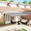vidaXL Auvent Manuel Blanc 5 x 3 m Métal