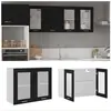 vidaXL Armoire en verre suspendue Noir 80x31x60 cm Bois d'ingénierie