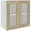 vidaXL Armoire en verre suspendue Chêne sonoma Bois d'ingénierie 802524