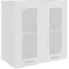 vidaXL Armoire en verre suspendue Blanc 60x31x60 cm Bois ingénierie