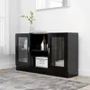 vidaXL Armoire à vitrine Noir 120x30,5x70 cm Aggloméré