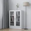 vidaXL Armoire à vitrine Blanc 82,5x30,5x115 cm Aggloméré