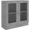 vidaXL Armoire à vitrine Gris béton 82,5x30,5x80 cm Aggloméré